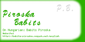 piroska babits business card